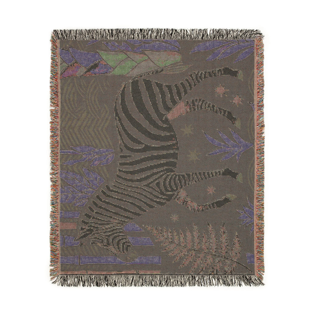 Zebra Jungle Woven Blanket | Tropical Safari Throw