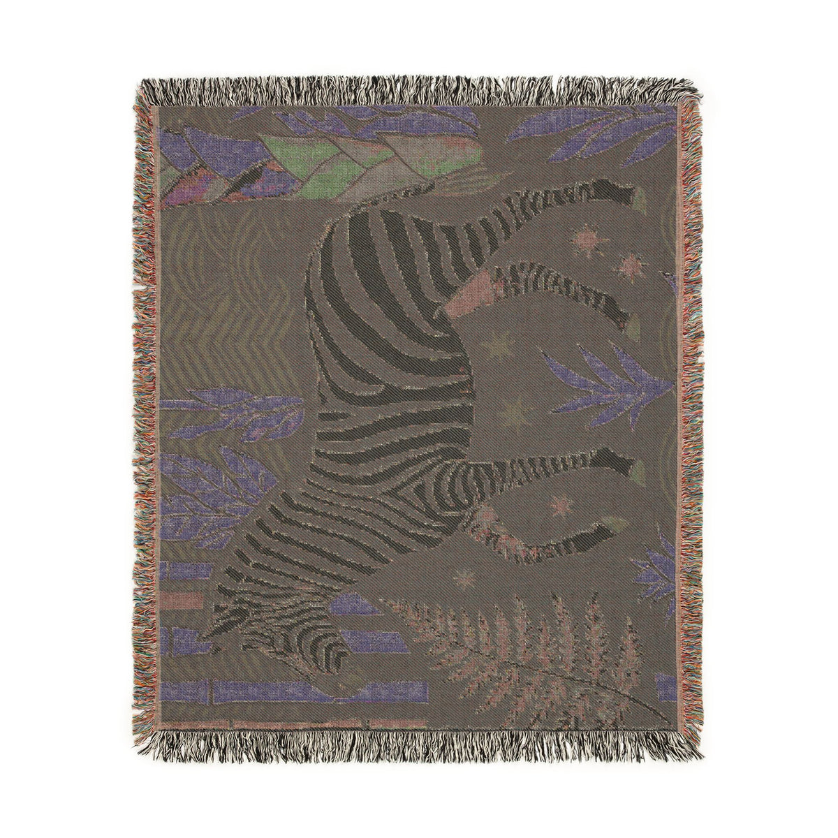 Zebra Jungle Woven Blanket | Tropical Safari Throw
