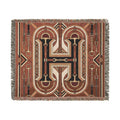 Rustic Geometric Throw, Southwestern Equestrian Initial Tapestry