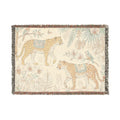 Tropical Leopard Woven Blanket I Animal Throw