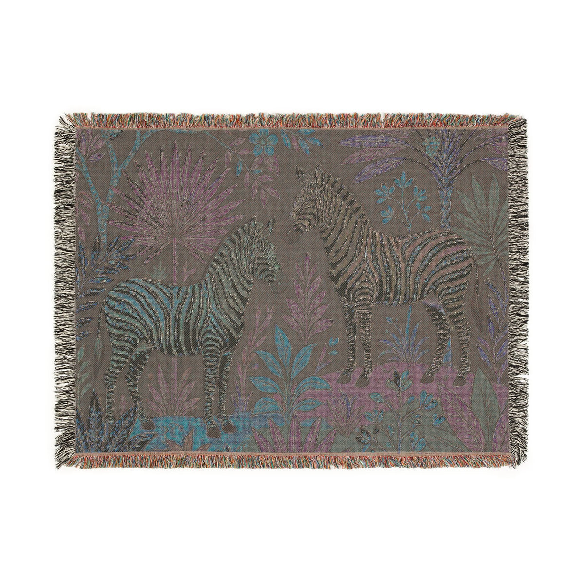Jungle Zebra Tapestry Woven Blanket | Safari Animal Throw
