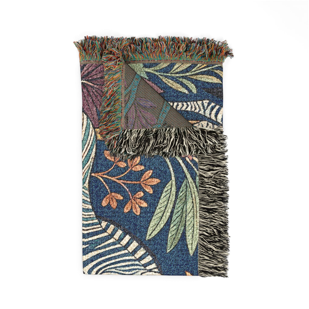Jungle Zebra Tapestry Woven Blanket | Safari Animal Throw