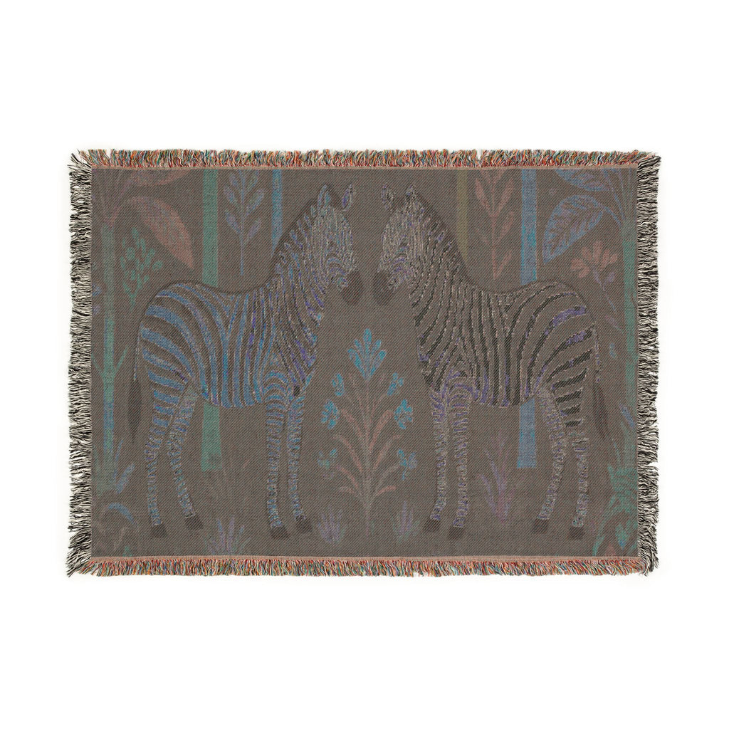Zebra Tapestry Woven Blanket | Boho Safari Animal Throw
