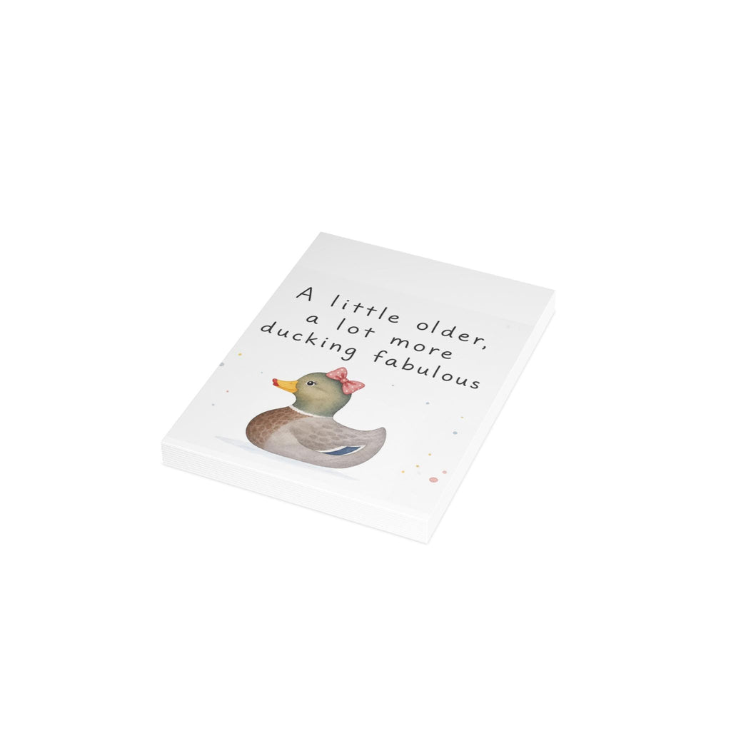 Watercolor Duck Birthday Card: Aging with Charm, Confetti Accents