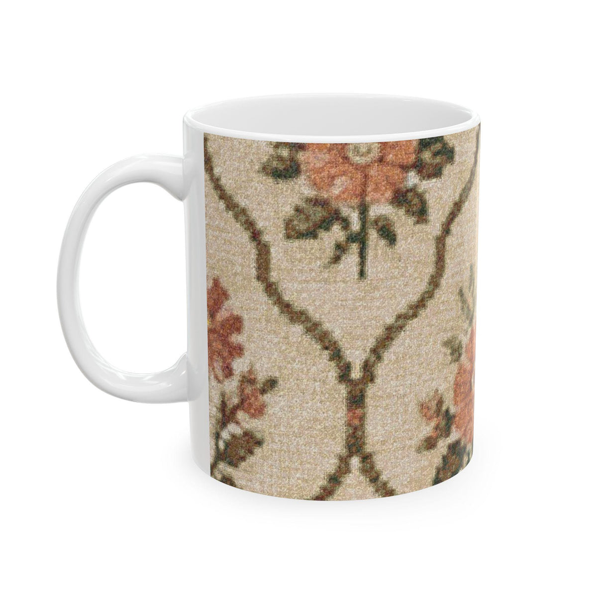 Vintage Floral Pattern Mug | Persian Rug Inspired Ceramic Mug
