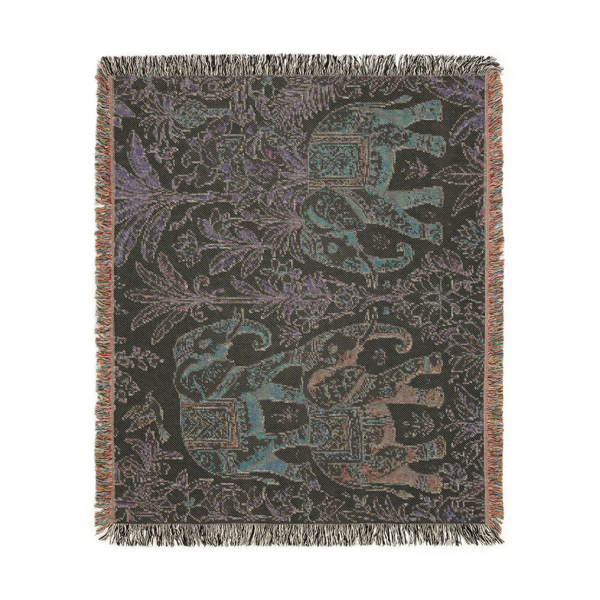 Boho Elephants Woven Blanket | Tapestry Animal Throw