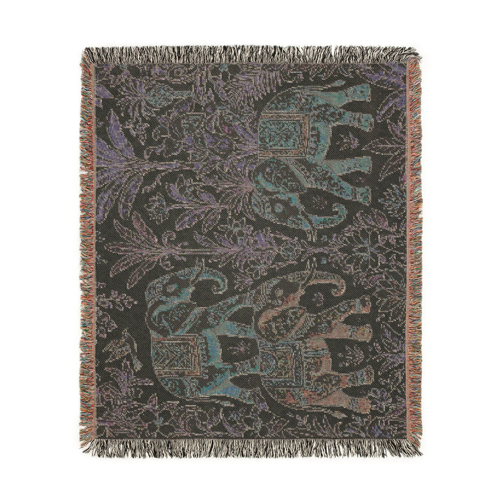 Boho Elephants Woven Blanket | Tapestry Animal Throw