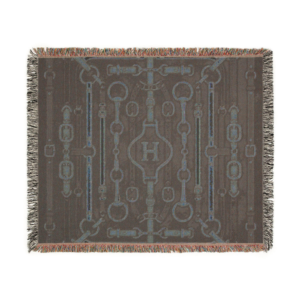 Equestrian Chain Pattern Woven Blanket | Horsebit Luxury Design