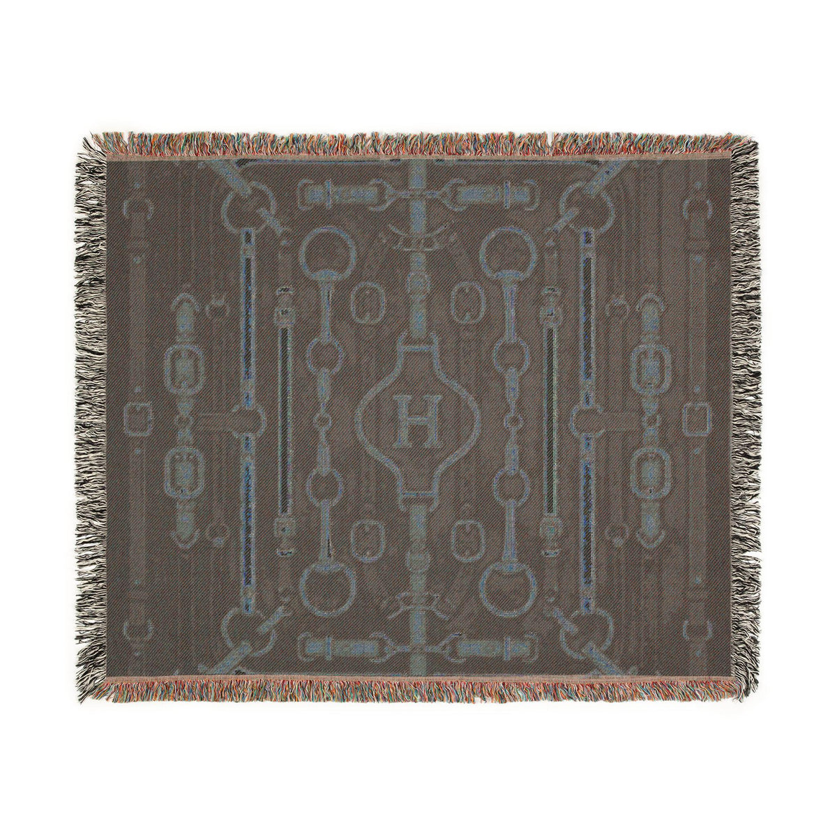 Equestrian Chain Pattern Woven Blanket | Horsebit Luxury Design