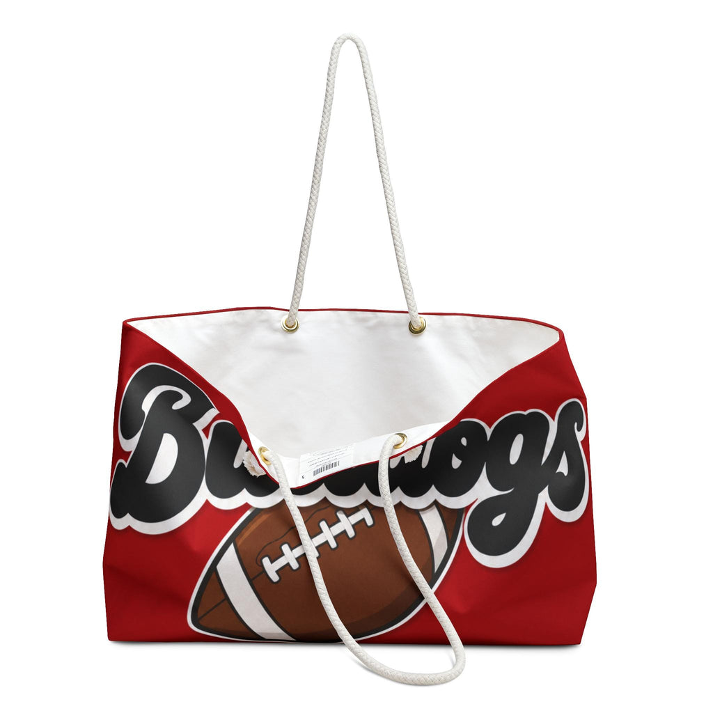 Bulldogs Football Weekender Bag | Red Black/Royal Blue Team Sports Tote