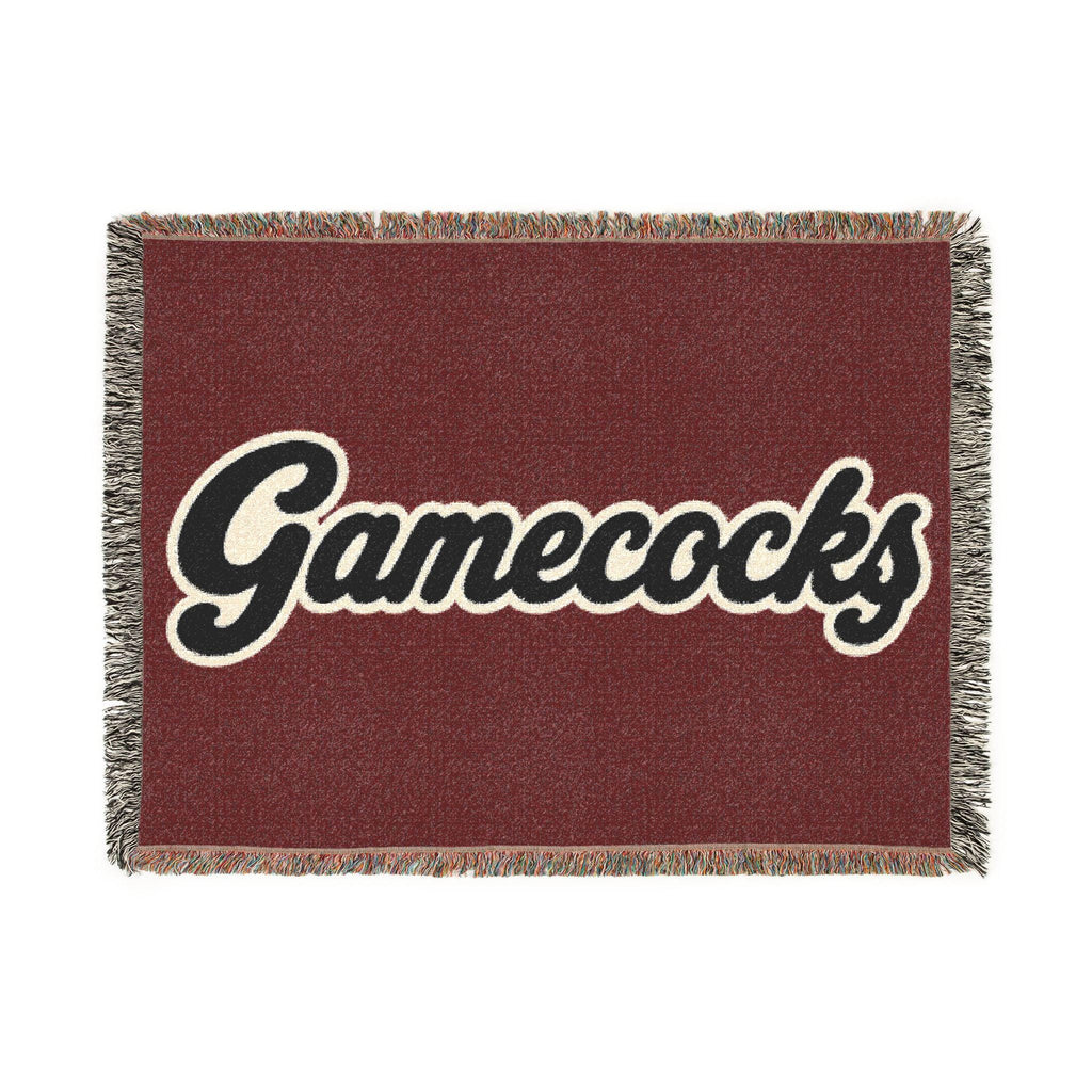 Gamecocks Script Blanket | Collegiate Team Logo, Maroon Throw