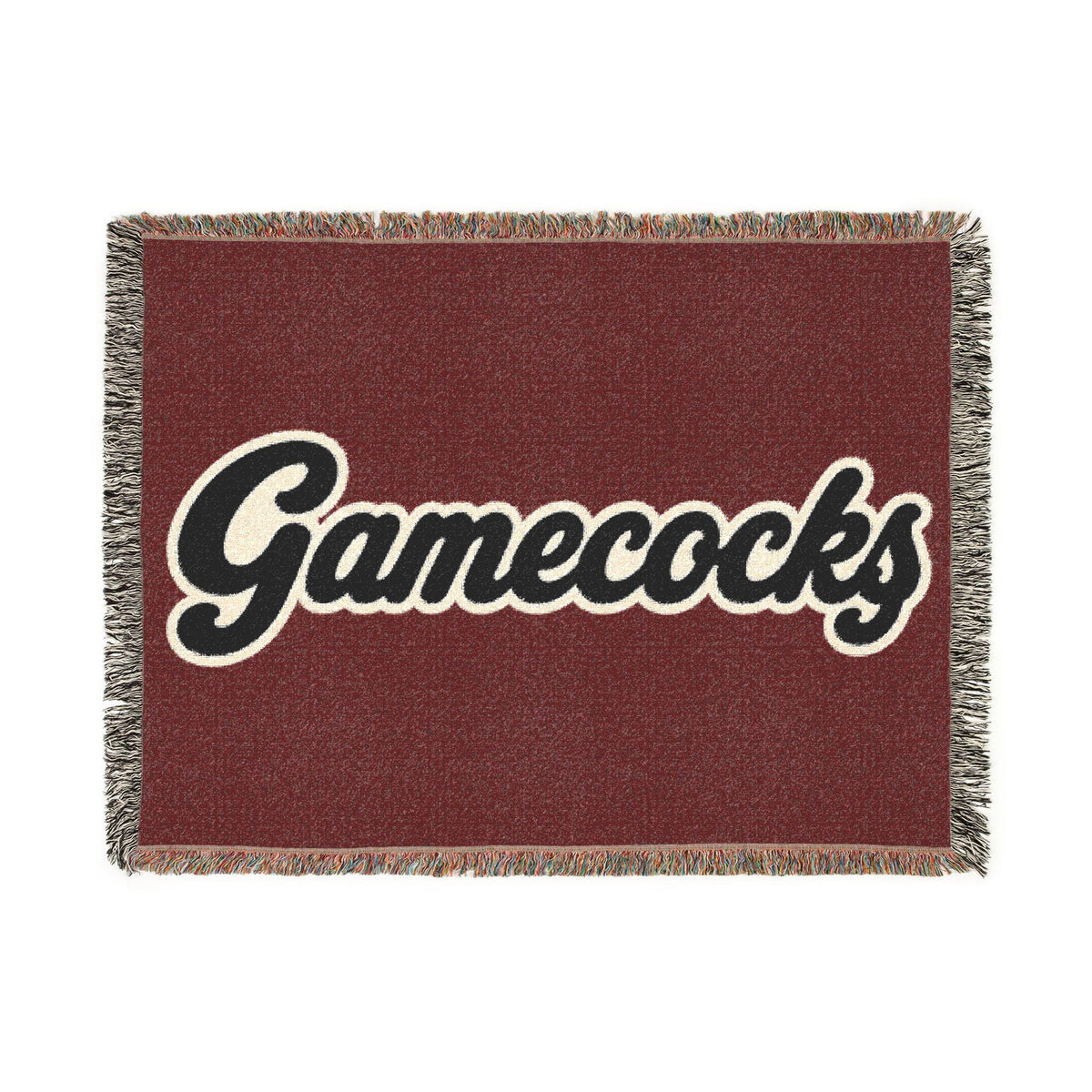 Gamecocks Script Blanket | Collegiate Team Logo, Maroon Throw