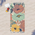 Bold Floral Fringed Boho Beach Throw