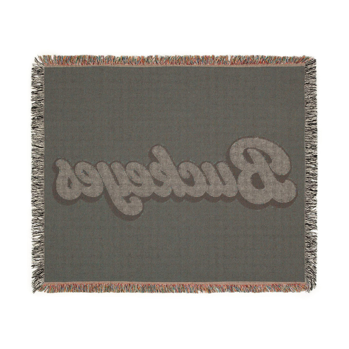 Buckeyes script Woven Blanket | collegiate team throw, maroon gray sports décor