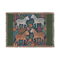 Zebra Jungle Tapestry Woven Blanket | Boho Animal Pattern