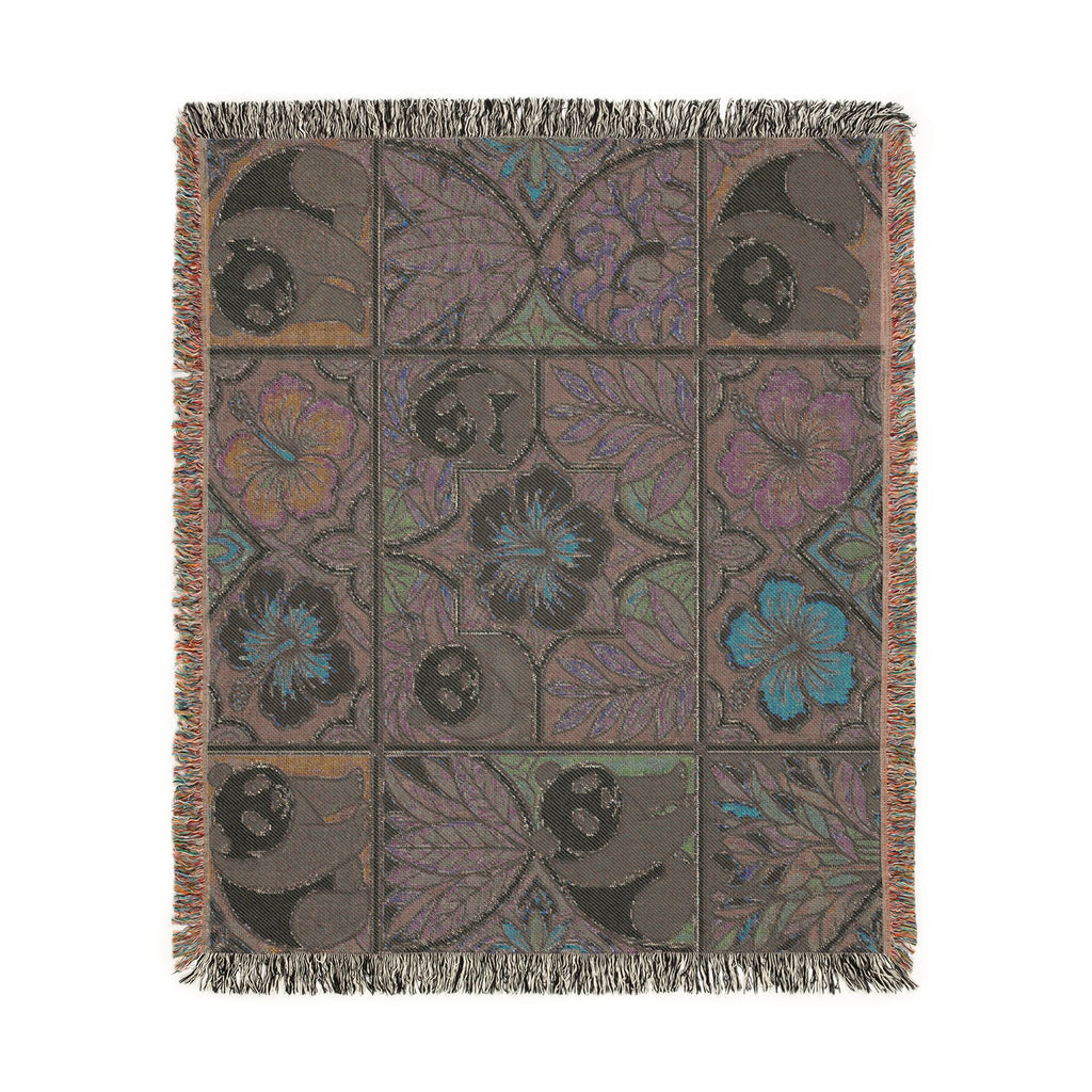 Bright and Bold Woven Panda Blanket I Woven Animal Blanket Throw