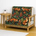 Woodland Foxes Woven Blanket | Tapestry Floral Forest Throw