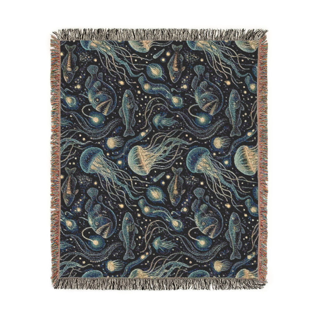 Jellyfish Night Sky Woven Blanket | Ocean Constellation Throw