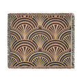 Art Deco Fan Pattern Woven Blanket | Geometric Throw, Vintage 1920s Inspired