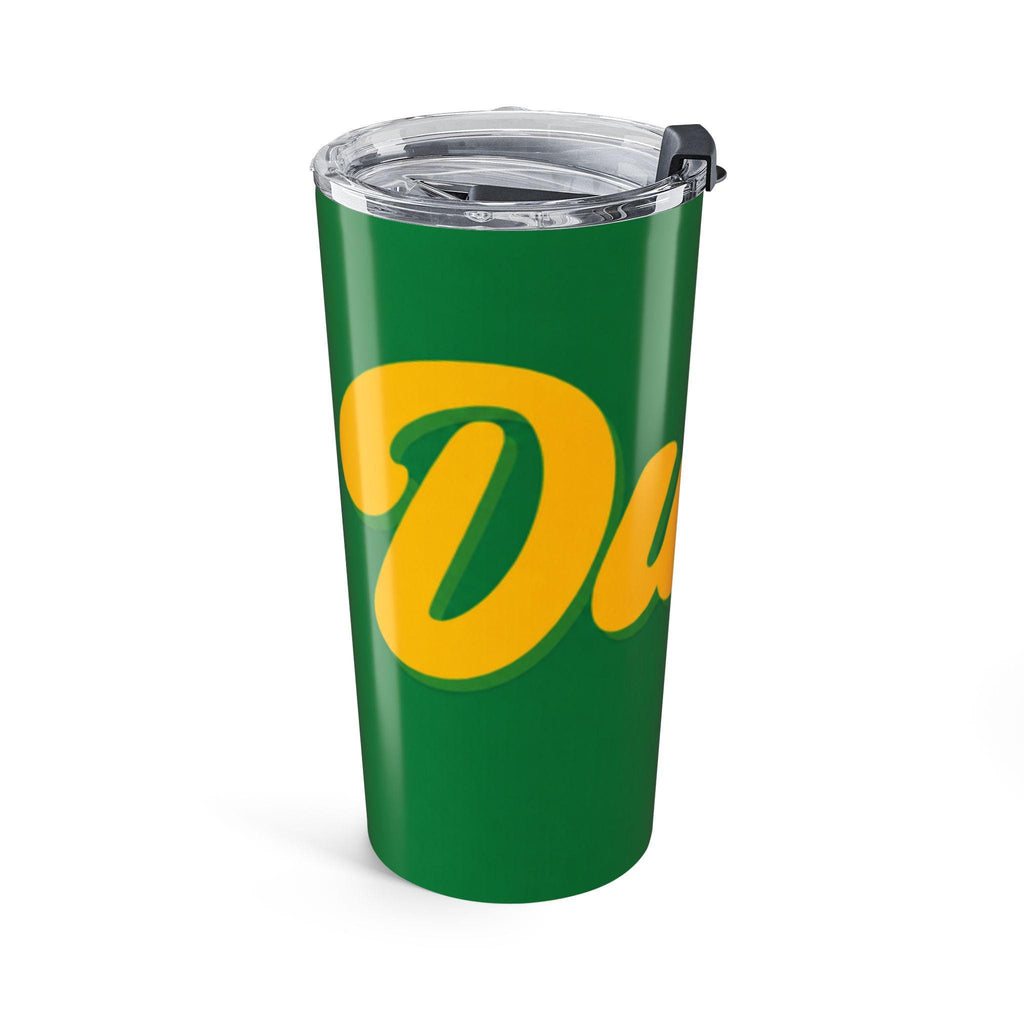 Ducks Script Text Tumbler 20oz | Green and Yellow Retro Lettering
