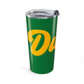 Ducks Script Text Tumbler 20oz | Green and Yellow Retro Lettering