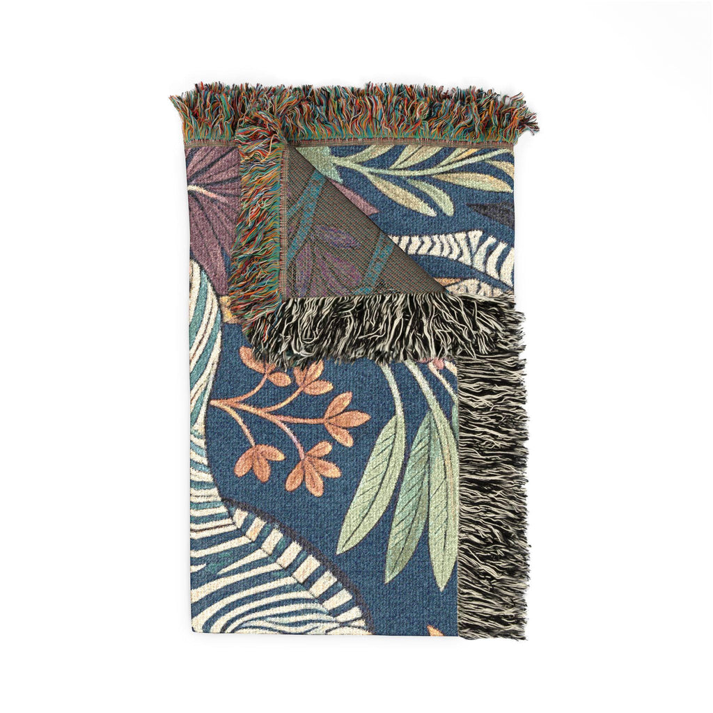 Jungle Zebra Tapestry Woven Blanket | Safari Animal Throw