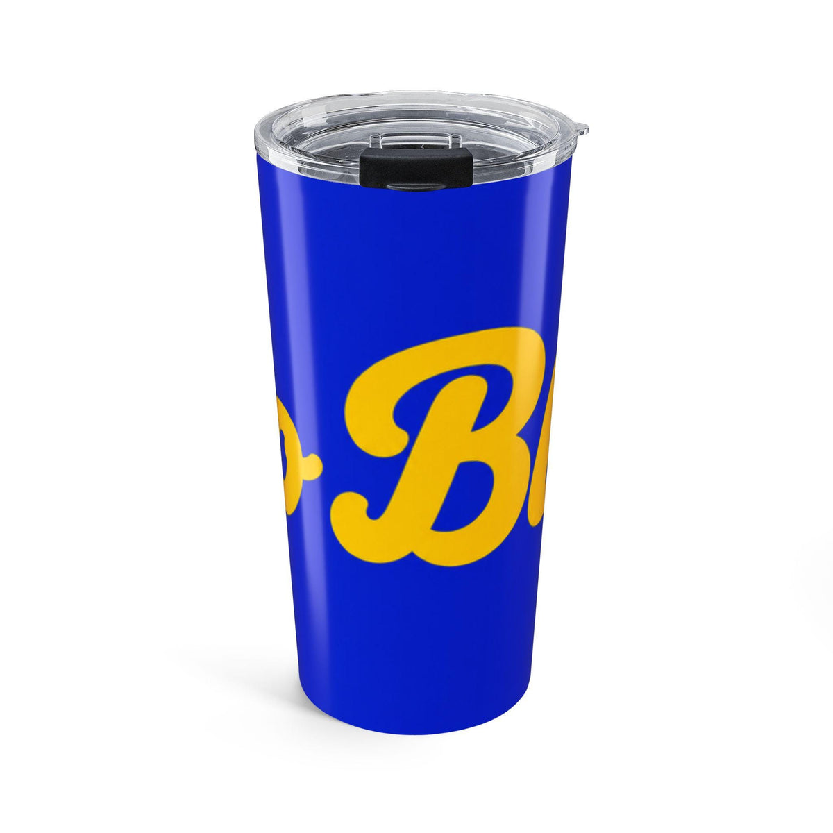 Go Blue Gold Script Logo Tumbler | 20oz Stainless Travel Cup