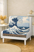 Wave Woven Blanket | Hokusai Inspired Ocean Tapestry Throw