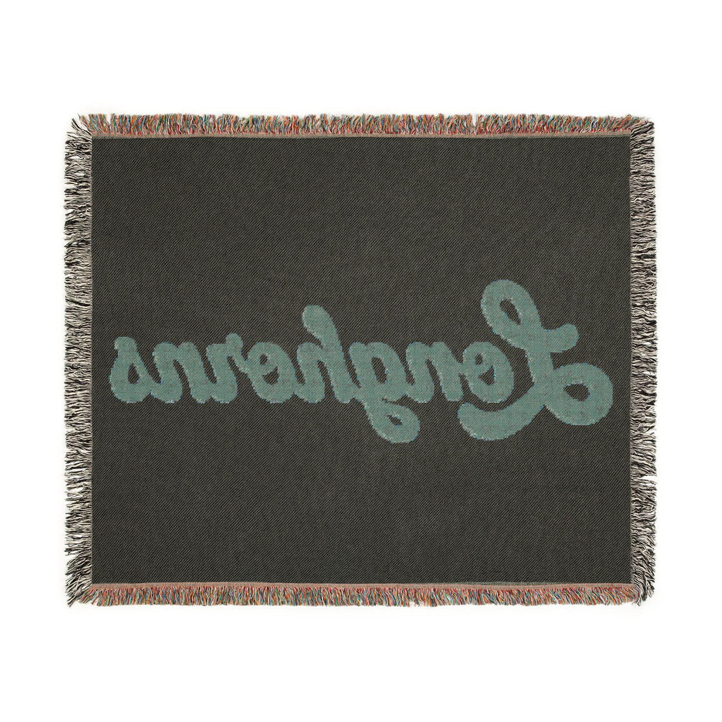 Longhorns script Woven Blanket | fringed throw, retro cowhide colors