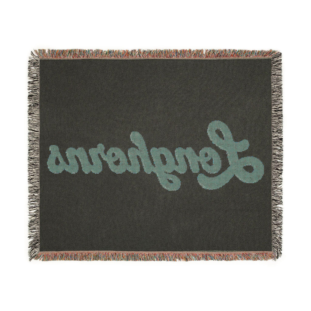 Longhorns script Woven Blanket | fringed throw, retro cowhide colors