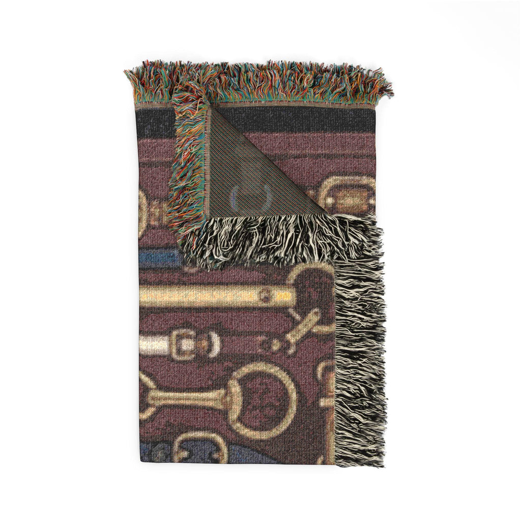 Equestrian Chain Pattern Woven Blanket | Horsebit Luxury Design