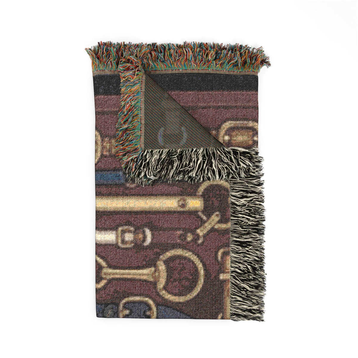 Equestrian Chain Pattern Woven Blanket | Horsebit Luxury Design