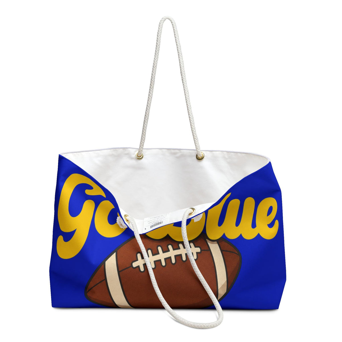 Go Blue Football Weekender Bag | Team Spirit Tote | Game Day Travel Bag
