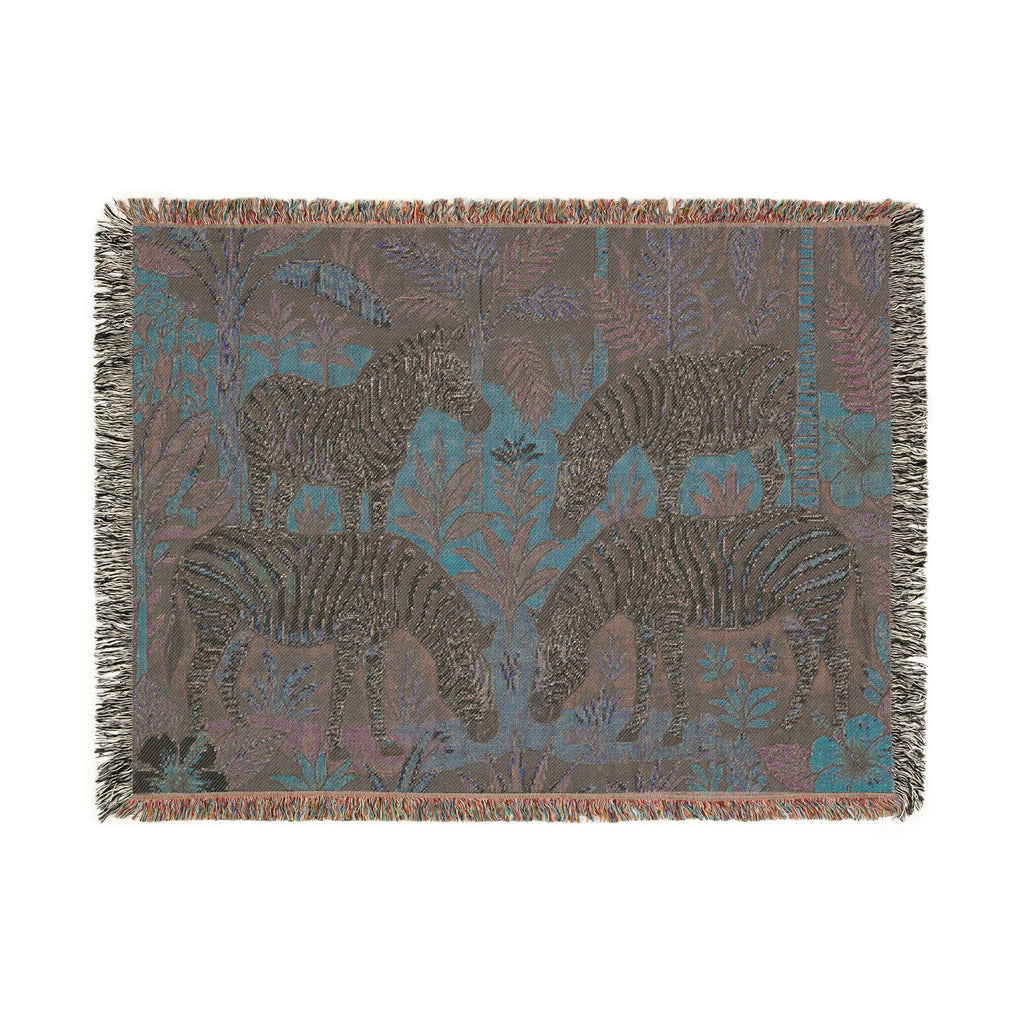 Zebra Safari Tapestry Woven Blanket | Animal Jungle Throw, Boho Home Décor