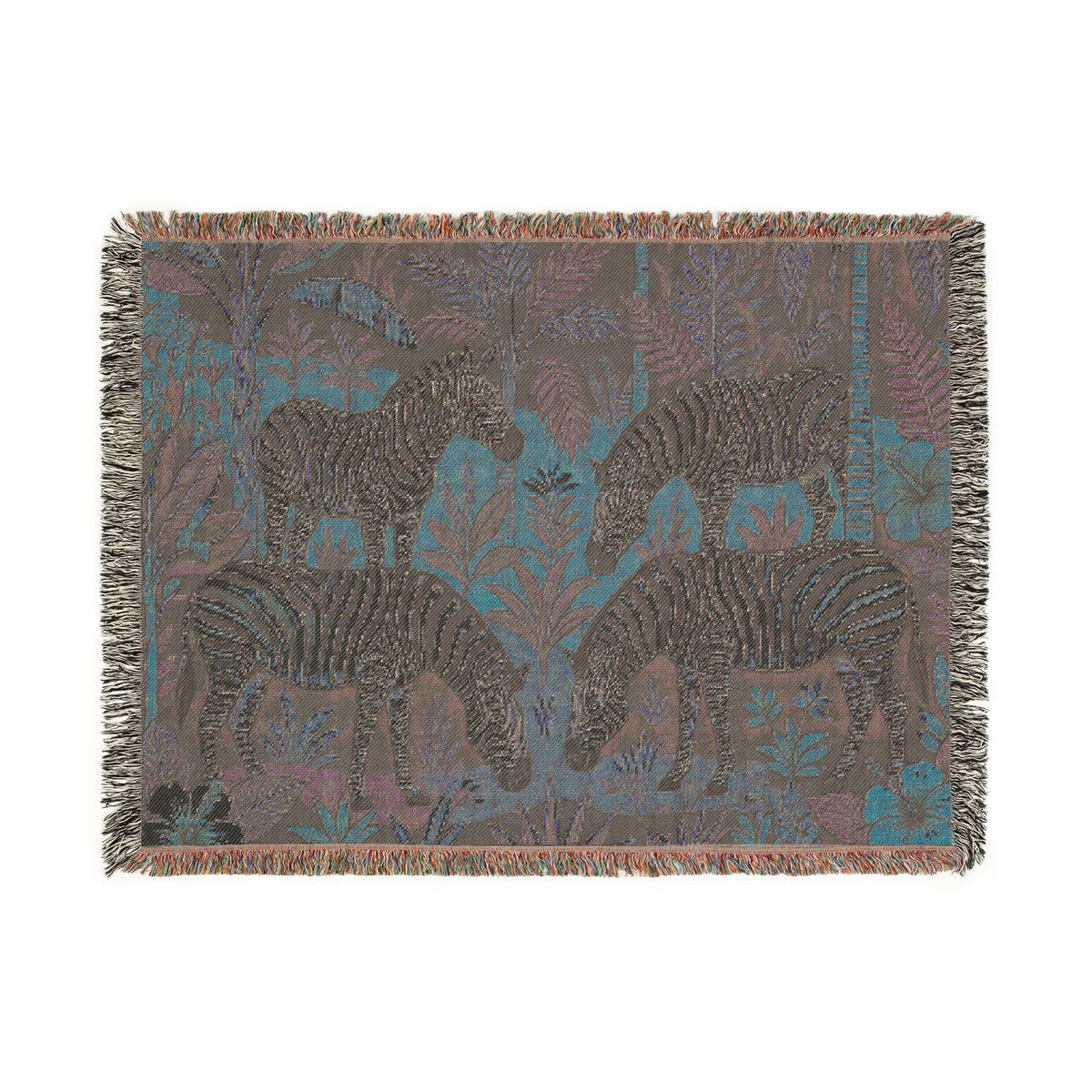Zebra Safari Tapestry Woven Blanket | Animal Jungle Throw, Boho Home Décor