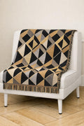 Geometric Art Deco Woven Blanket | Mid-Century Diamond Pattern Throw