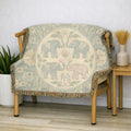 Elephant Medallion Woven Blanket | Boho Floral Throw