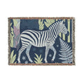 Zebra Jungle Woven Blanket | Tropical Safari Throw