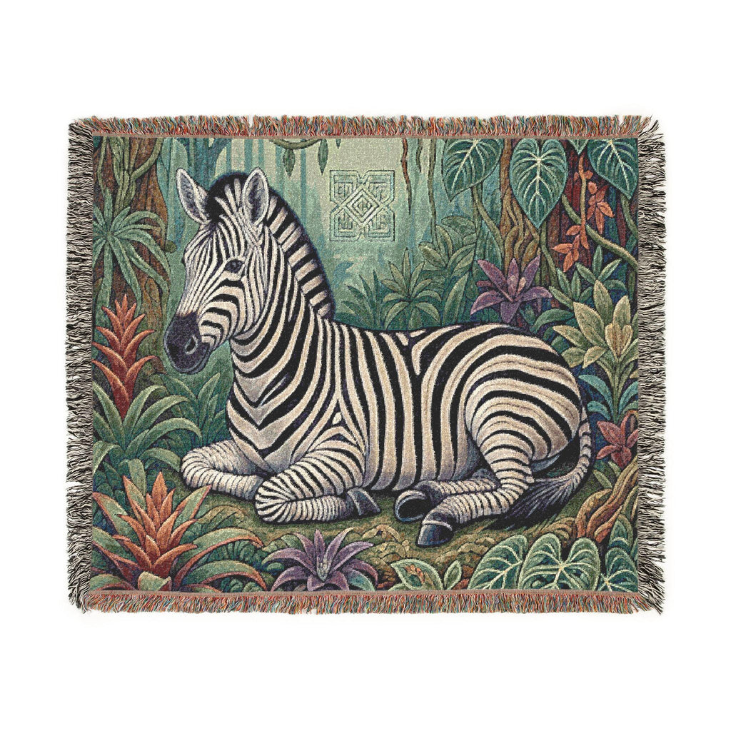 Zebra Jungle Botanical Throw