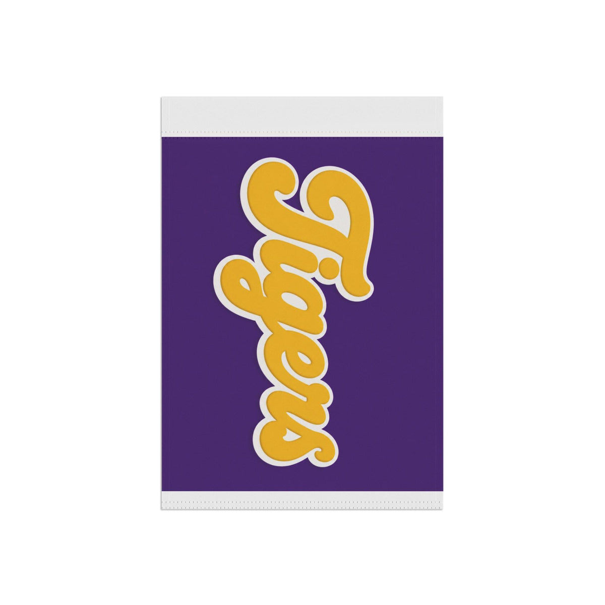 Tigers Garden Flag | Purple Gold Script Outdoor House Banner