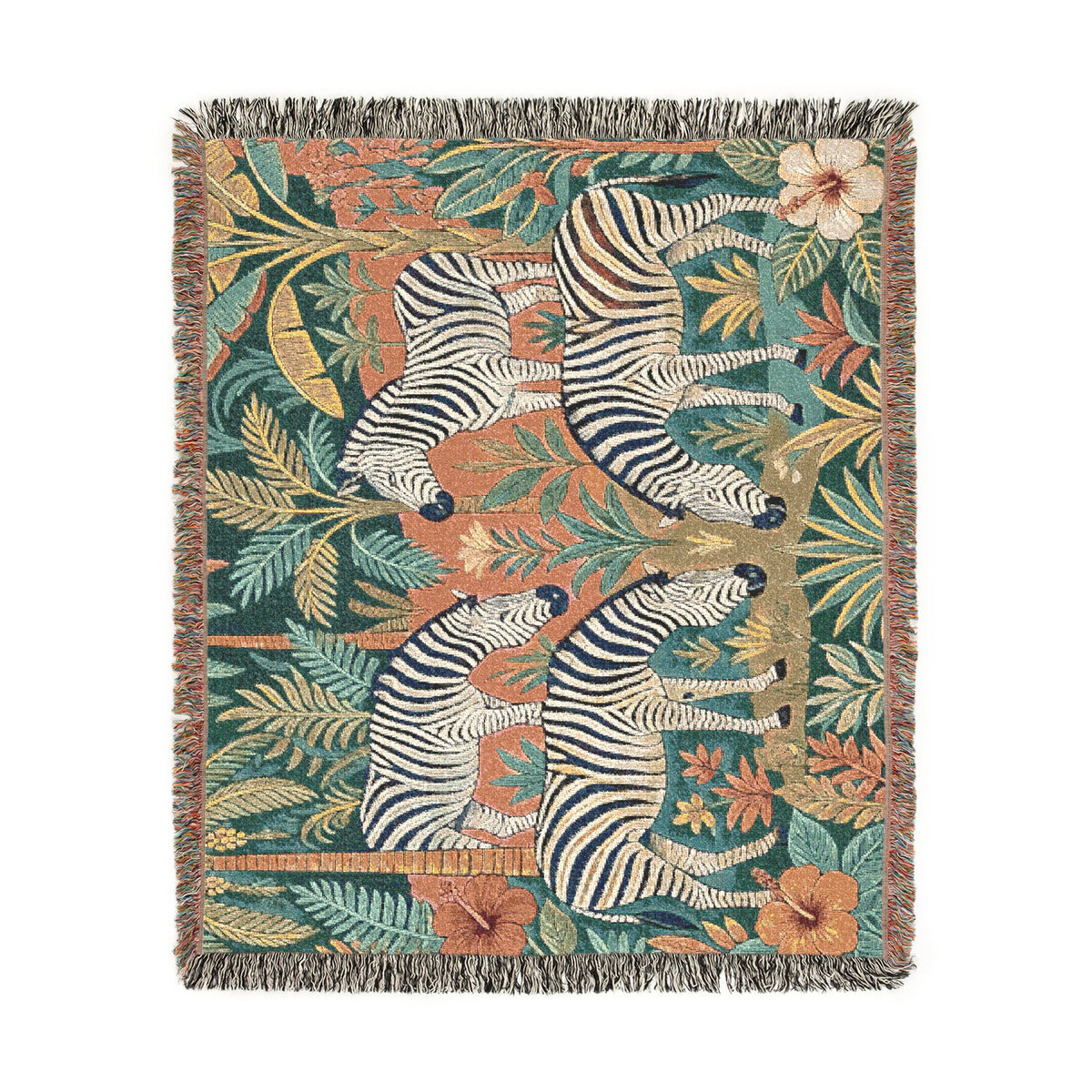 Zebra Safari Tapestry Woven Blanket | Animal Jungle Throw, Boho Home Décor