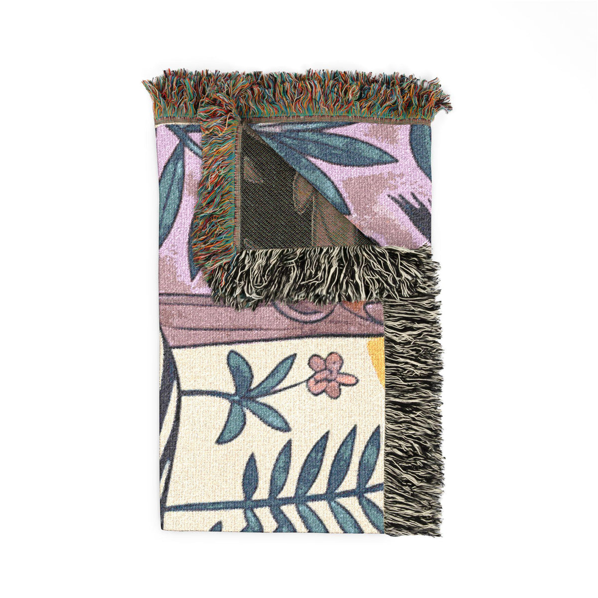Zebra Jungle Illustration Woven Blanket | Botanical Animal Throw
