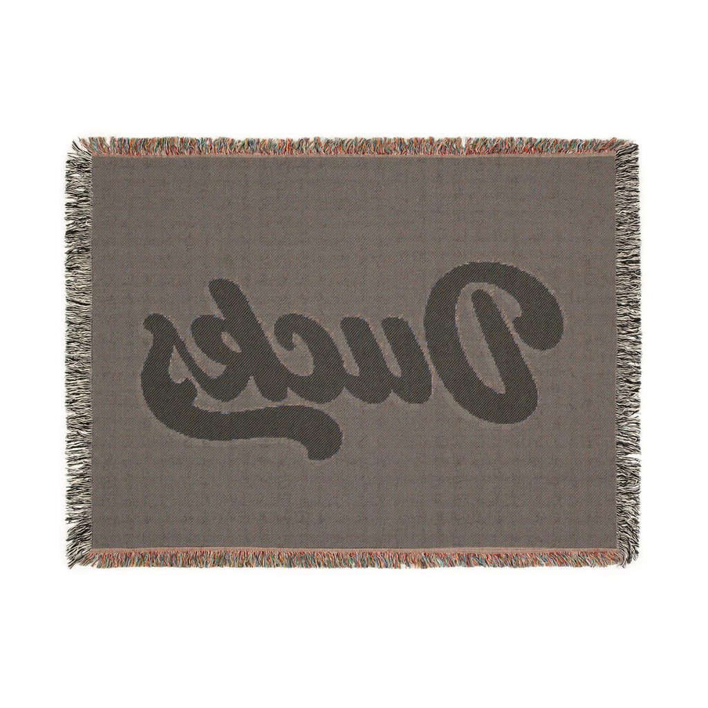 Ducks script logo Woven Blanket | collegiate team throw, fringed tapestry