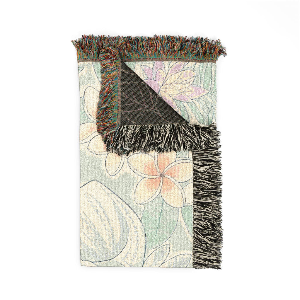 Floral Elephant Woven Blanket | Pastel Boho Jungle Throw
