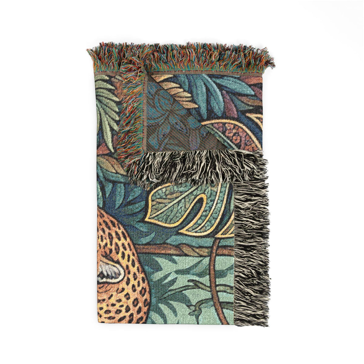 Sleeping Leopard Woven Blanket | Jungle Tapestry Throw, Boho Animal Decor