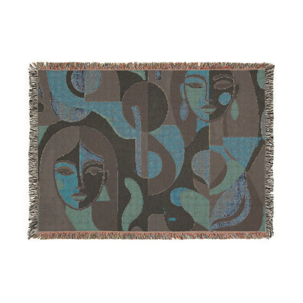 Modern Woven Blanket, Geometric Throw | Cozy Living Room Decor