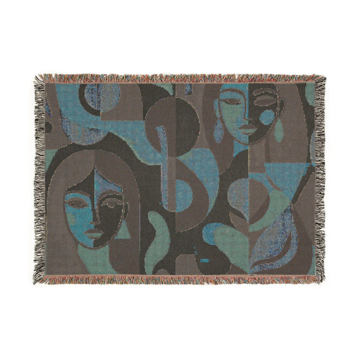 Modern Woven Blanket, Geometric Throw | Cozy Living Room Decor