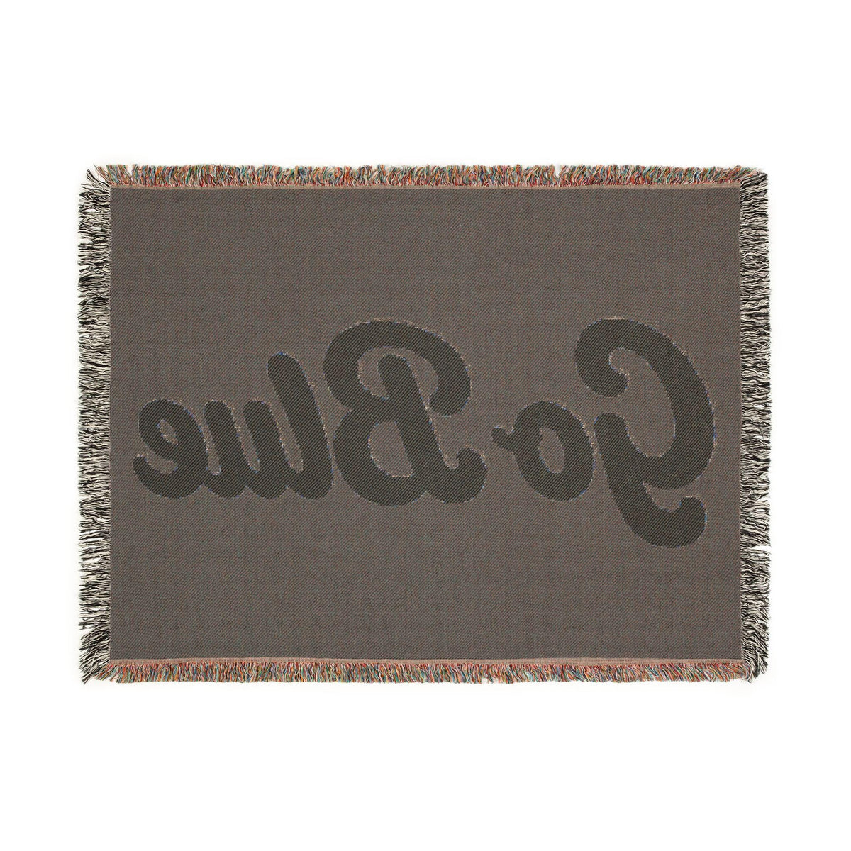 Go Blue script logo Woven Blanket | Collegiate navy and gold throw