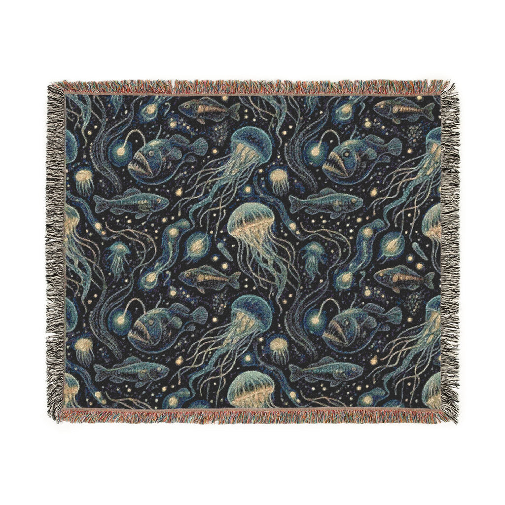 Jellyfish Night Sky Woven Blanket | Ocean Constellation Throw