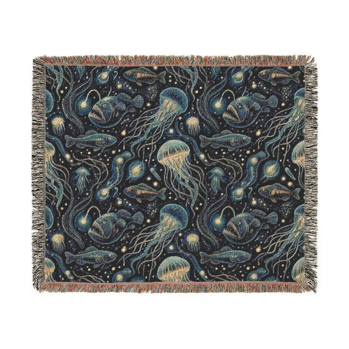 Jellyfish Night Sky Woven Blanket | Ocean Constellation Throw